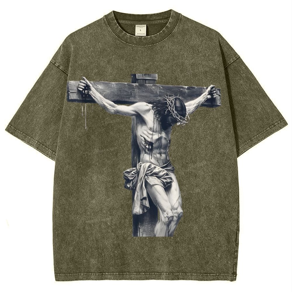 "Way of the Cross" Snowflake Vintage Washed T-Shirt