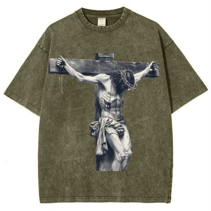 "Way of the Cross" Snowflake Vintage Washed T-Shirt