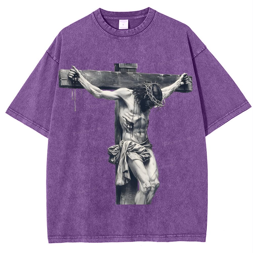 "Way of the Cross" Snowflake Vintage Washed T-Shirt