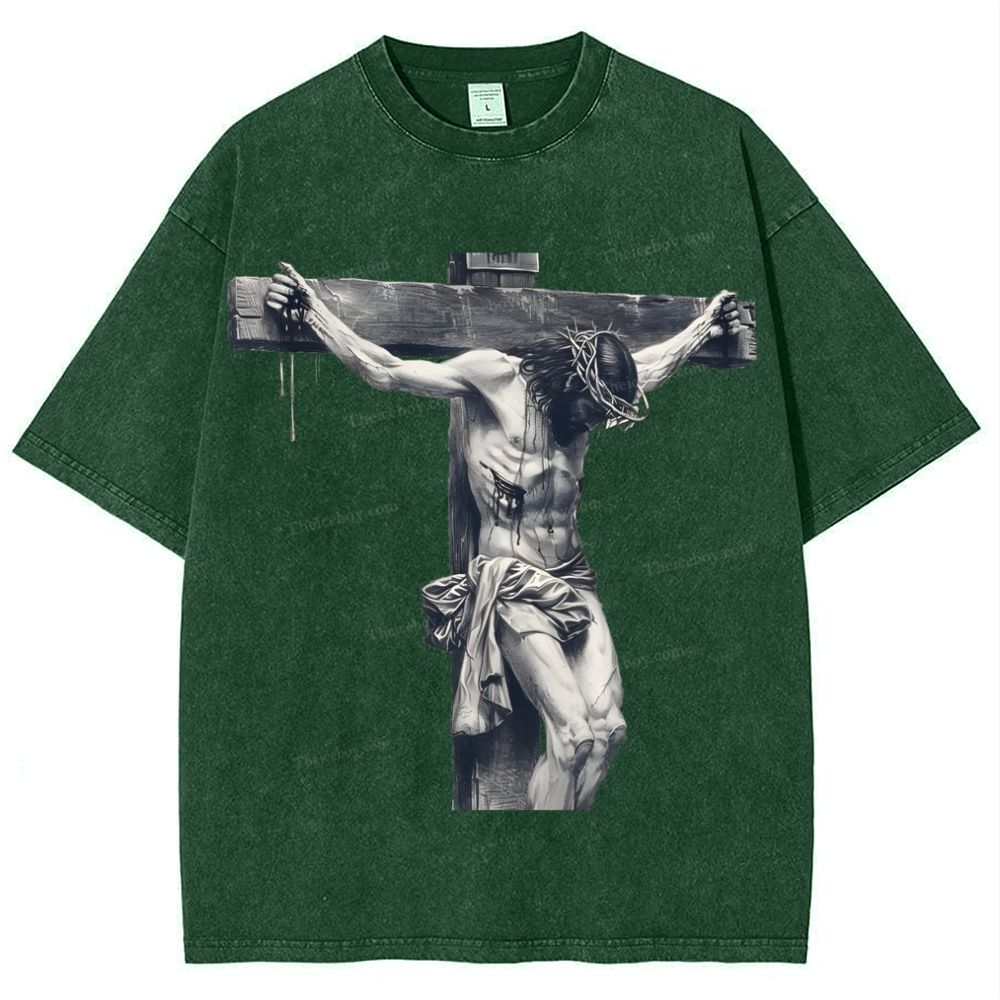 "Way of the Cross" Snowflake Vintage Washed T-Shirt