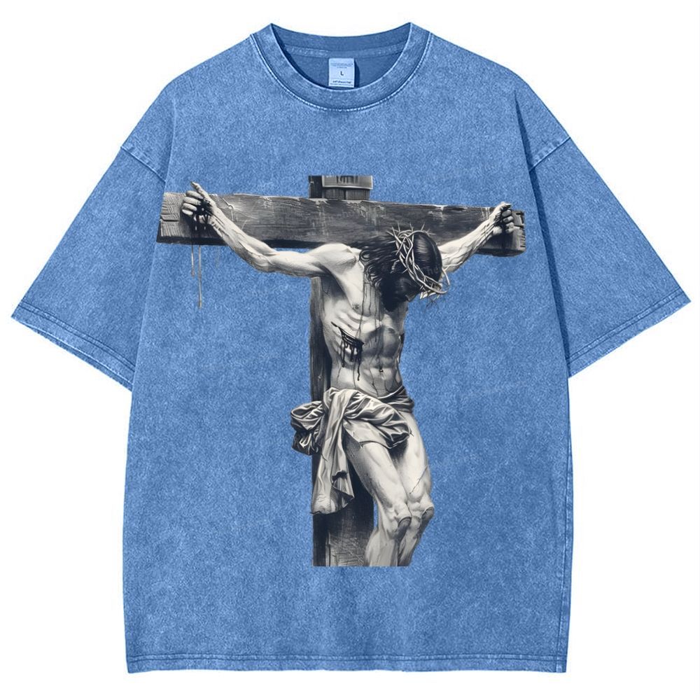 "Way of the Cross" Snowflake Vintage Washed T-Shirt