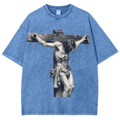"Way of the Cross" Snowflake Vintage Washed T-Shirt