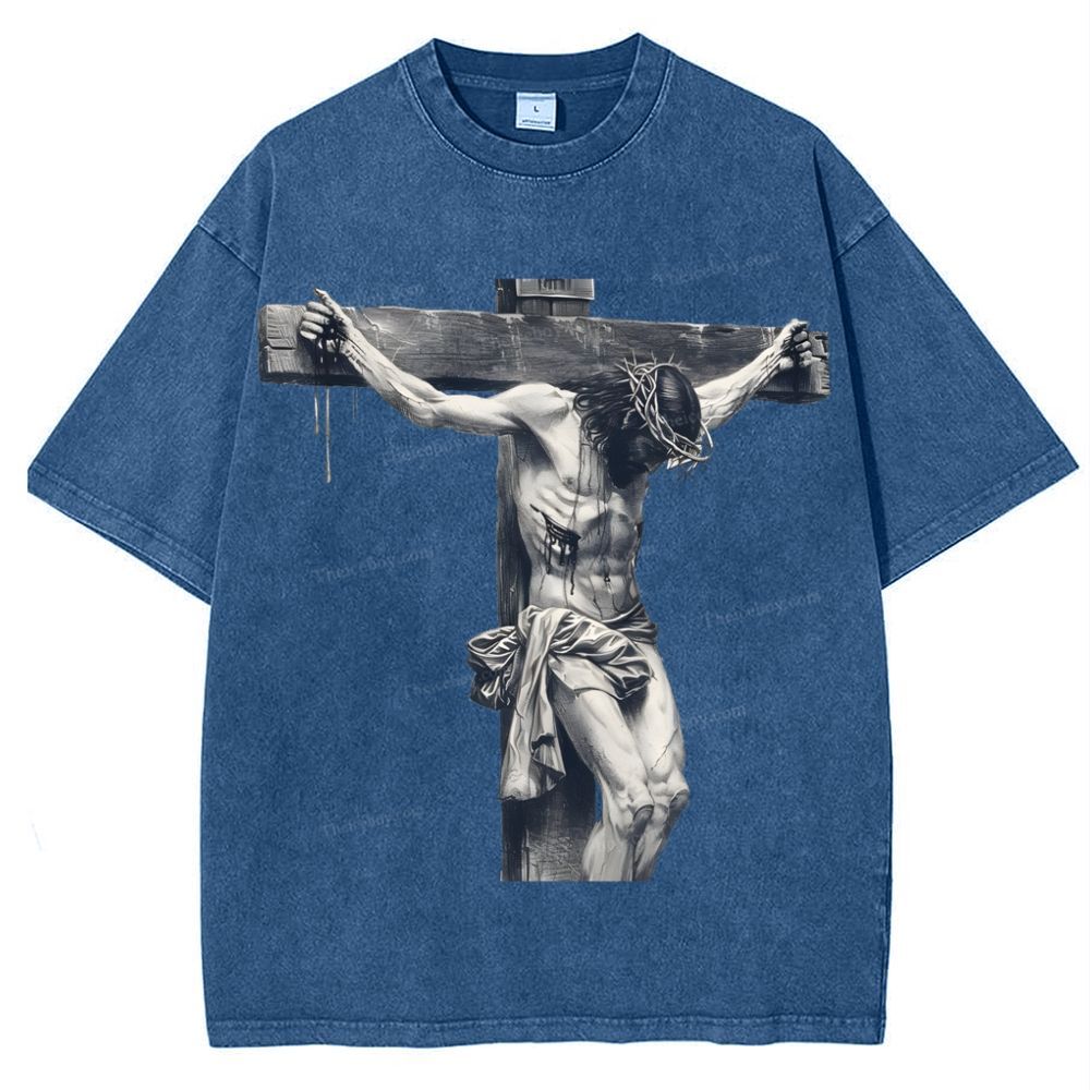 "Way of the Cross" Snowflake Vintage Washed T-Shirt