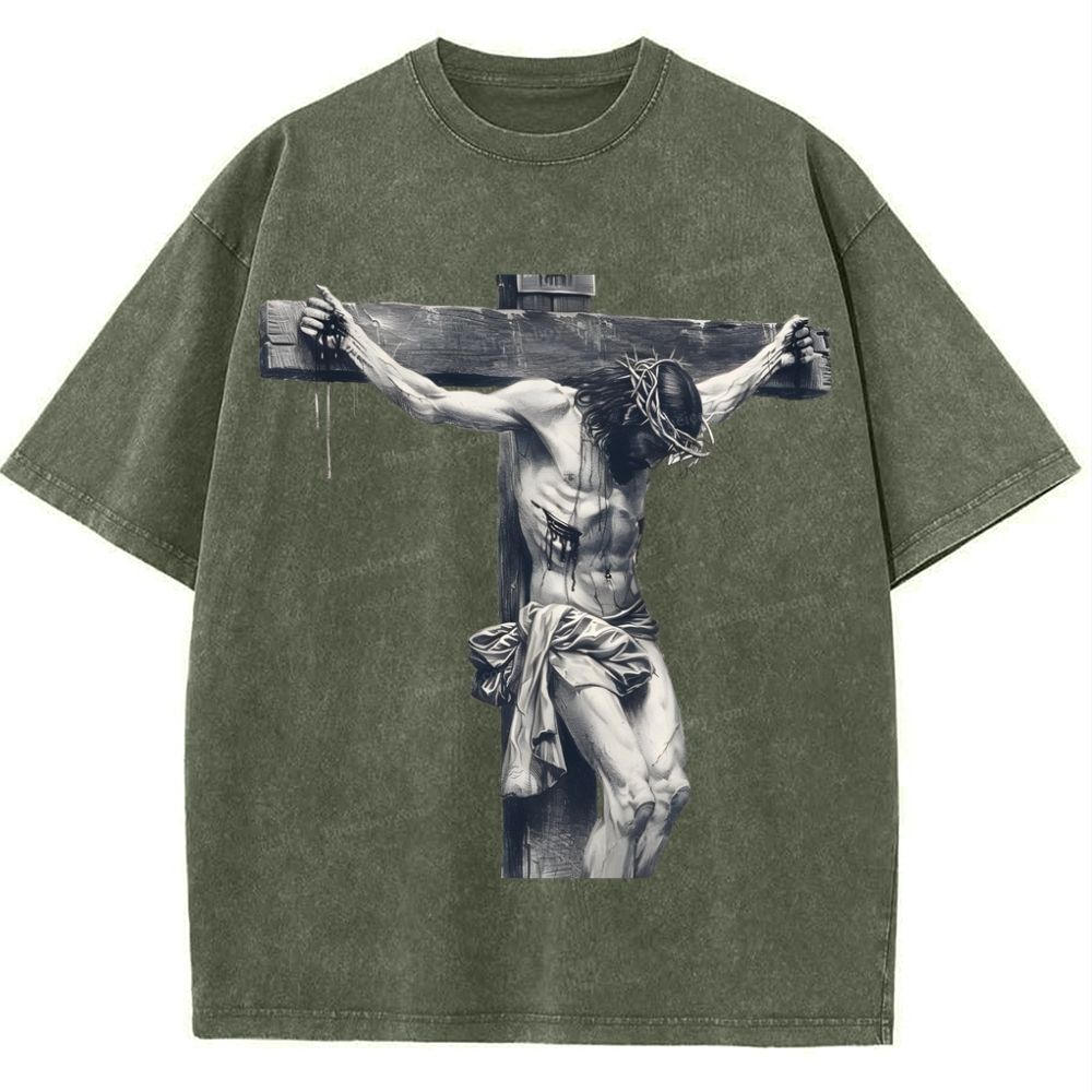 "Way of the Cross" Snowflake Vintage Washed T-Shirt