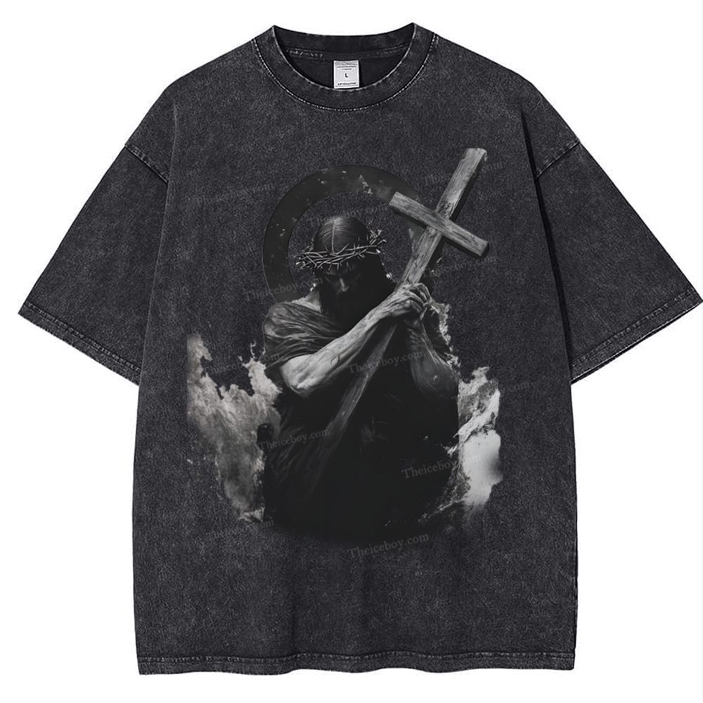 "Way of the Cross" Snowflake Vintage Washed T-Shirt