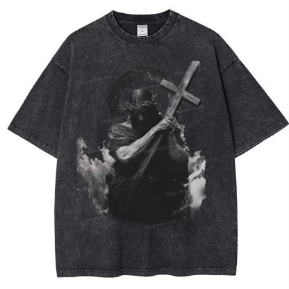 "Way of the Cross" Snowflake Vintage Washed T-Shirt