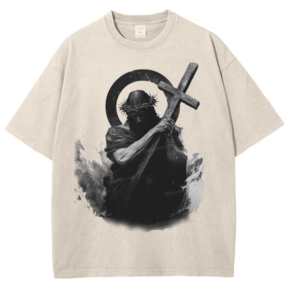 "Way of the Cross" Snowflake Vintage Washed T-Shirt