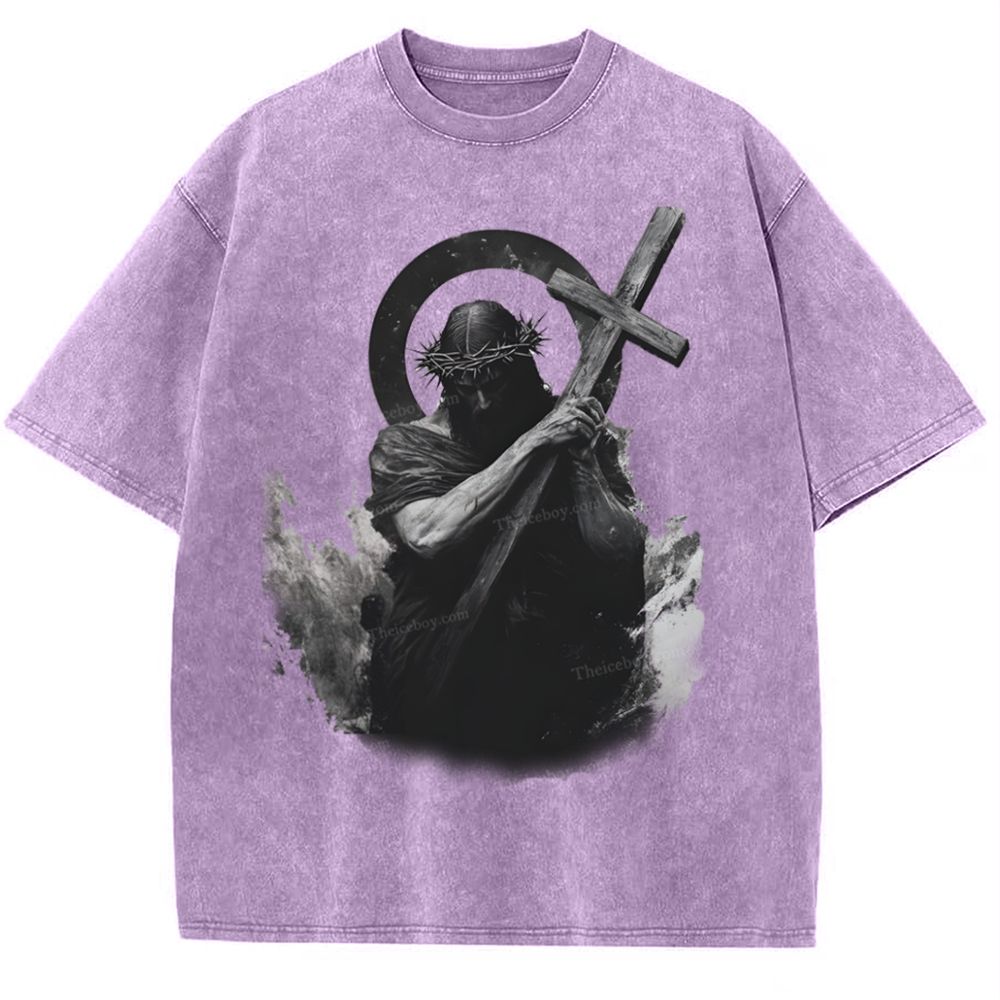 "Way of the Cross" Snowflake Vintage Washed T-Shirt