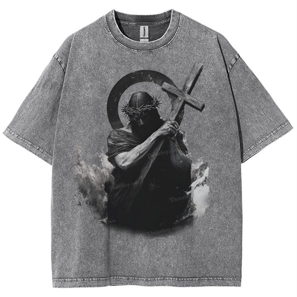 "Way of the Cross" Snowflake Vintage Washed T-Shirt