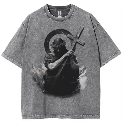 "Way of the Cross" Snowflake Vintage Washed T-Shirt