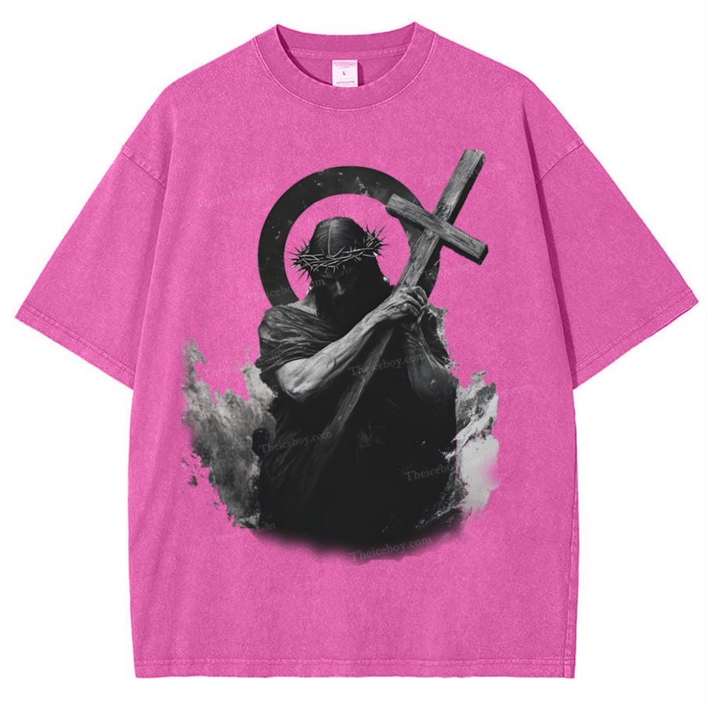 "Way of the Cross" Snowflake Vintage Washed T-Shirt