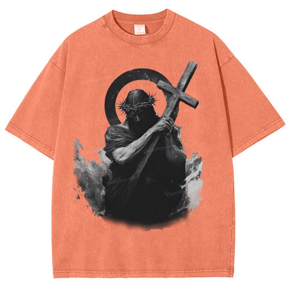 "Way of the Cross" Snowflake Vintage Washed T-Shirt