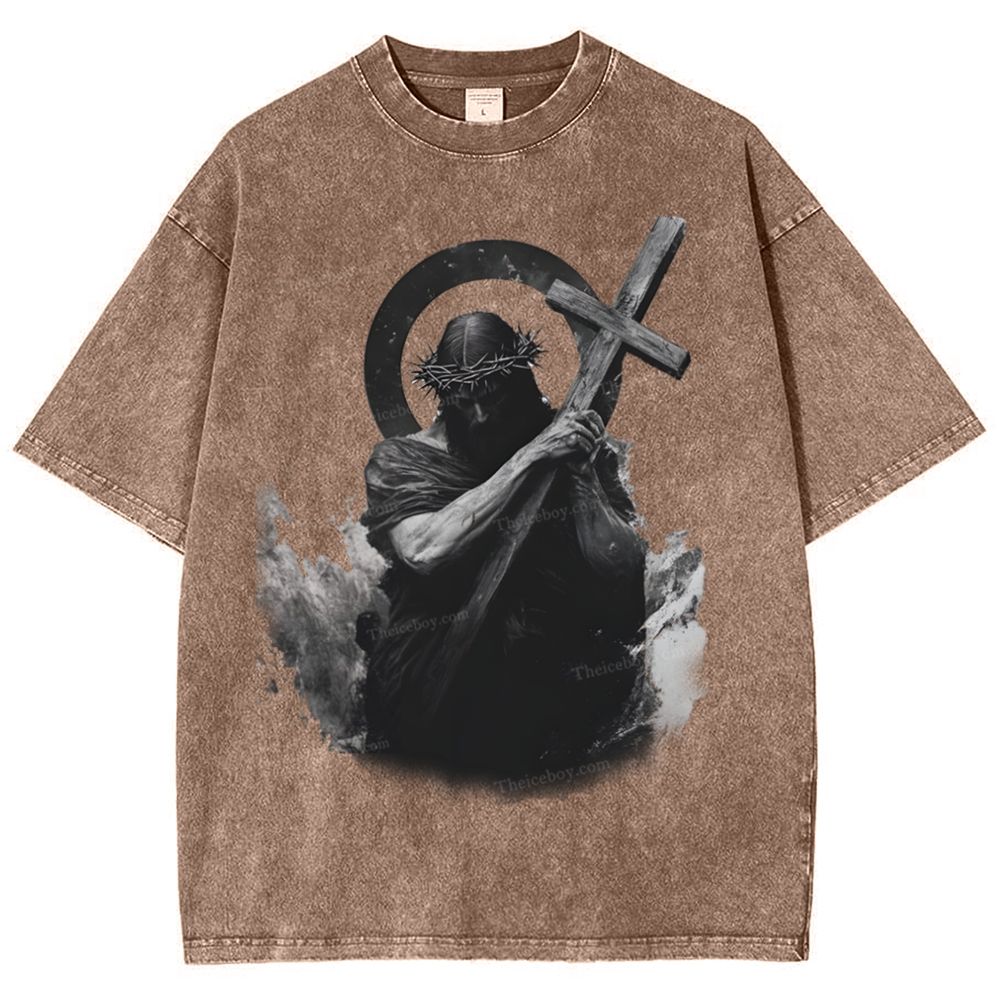 "Way of the Cross" Snowflake Vintage Washed T-Shirt