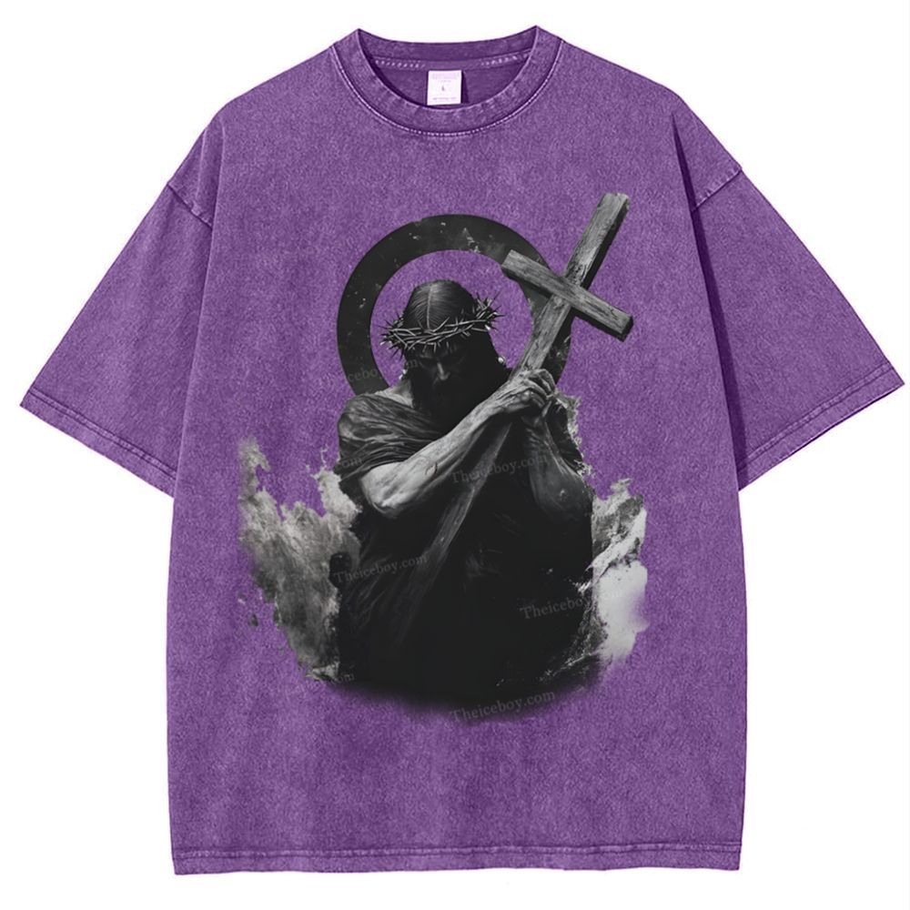 "Way of the Cross" Snowflake Vintage Washed T-Shirt