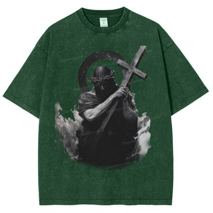 "Way of the Cross" Snowflake Vintage Washed T-Shirt