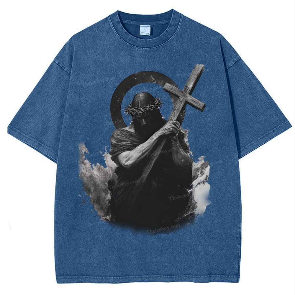 "Way of the Cross" Snowflake Vintage Washed T-Shirt