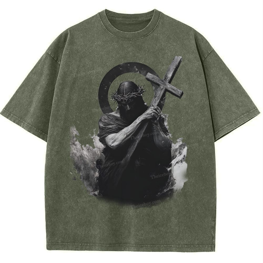 "Way of the Cross" Snowflake Vintage Washed T-Shirt