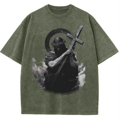 "Way of the Cross" Snowflake Vintage Washed T-Shirt