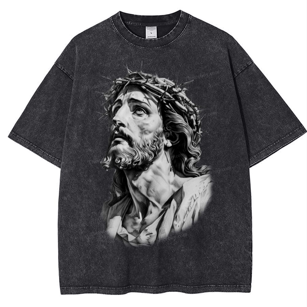 The Road to Rebirth - Jesus Leads the Way Snowflake Vintage Washed T-Shirt