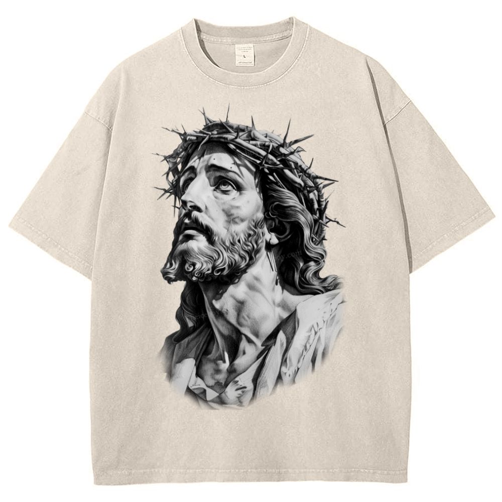 The Road to Rebirth - Jesus Leads the Way Snowflake Vintage Washed T-Shirt
