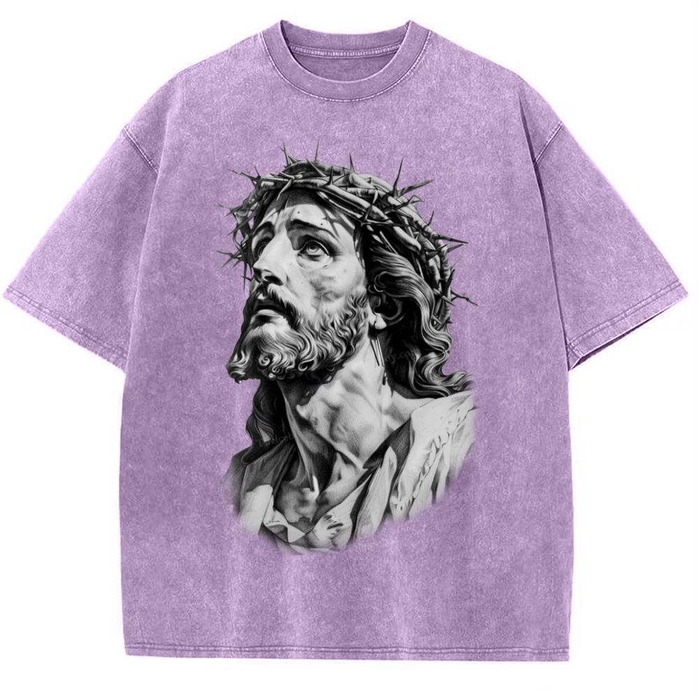 The Road to Rebirth - Jesus Leads the Way Snowflake Vintage Washed T-Shirt
