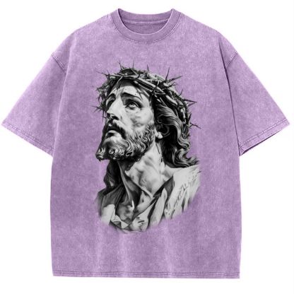 The Road to Rebirth - Jesus Leads the Way Snowflake Vintage Washed T-Shirt
