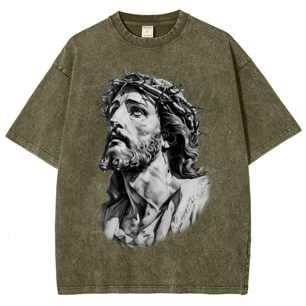 The Road to Rebirth - Jesus Leads the Way Snowflake Vintage Washed T-Shirt
