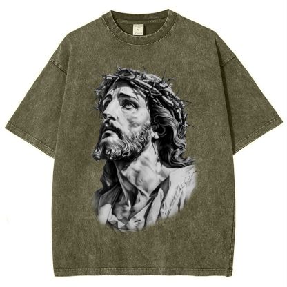 The Road to Rebirth - Jesus Leads the Way Snowflake Vintage Washed T-Shirt
