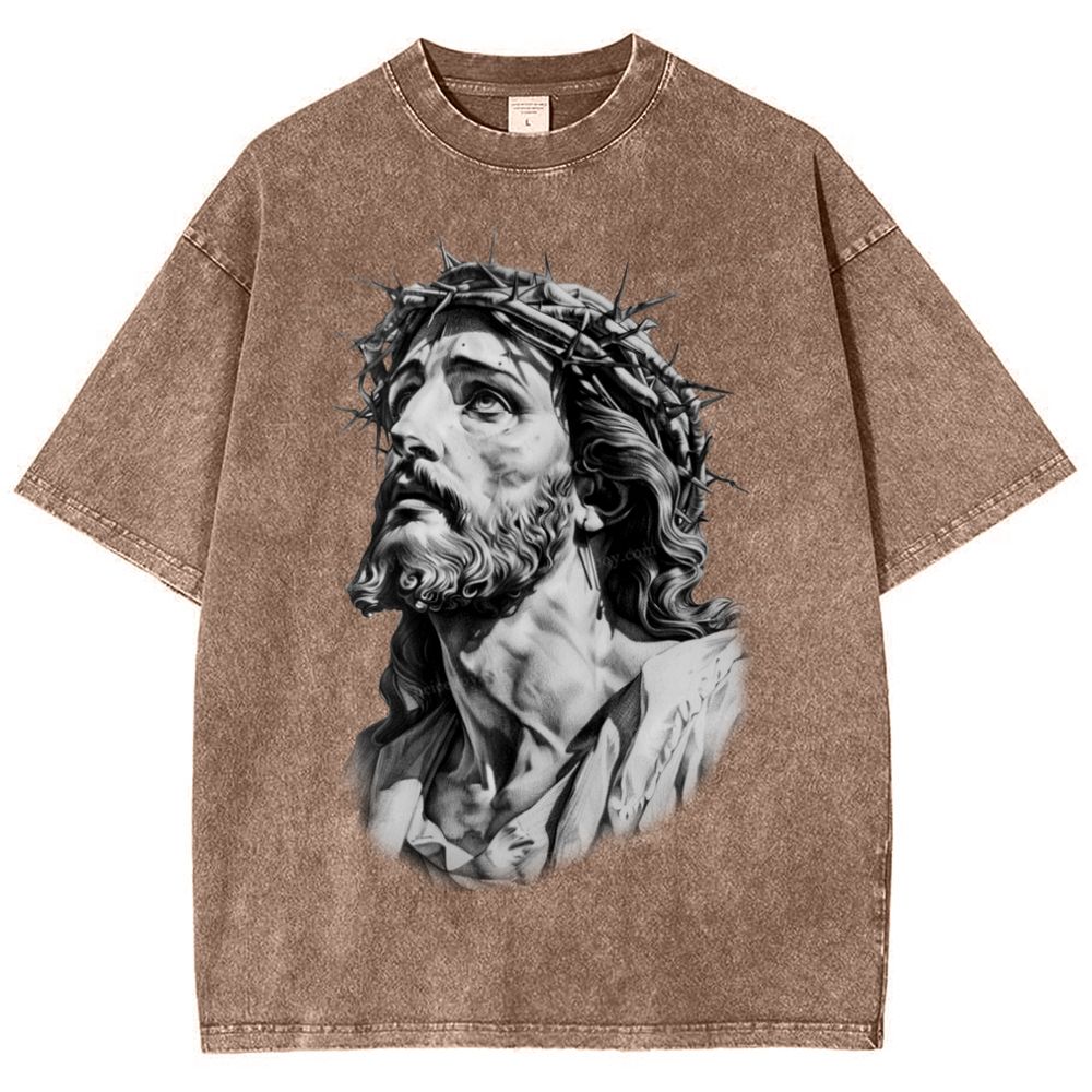 The Road to Rebirth - Jesus Leads the Way Snowflake Vintage Washed T-Shirt