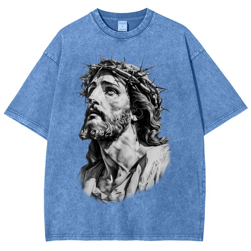 The Road to Rebirth - Jesus Leads the Way Snowflake Vintage Washed T-Shirt