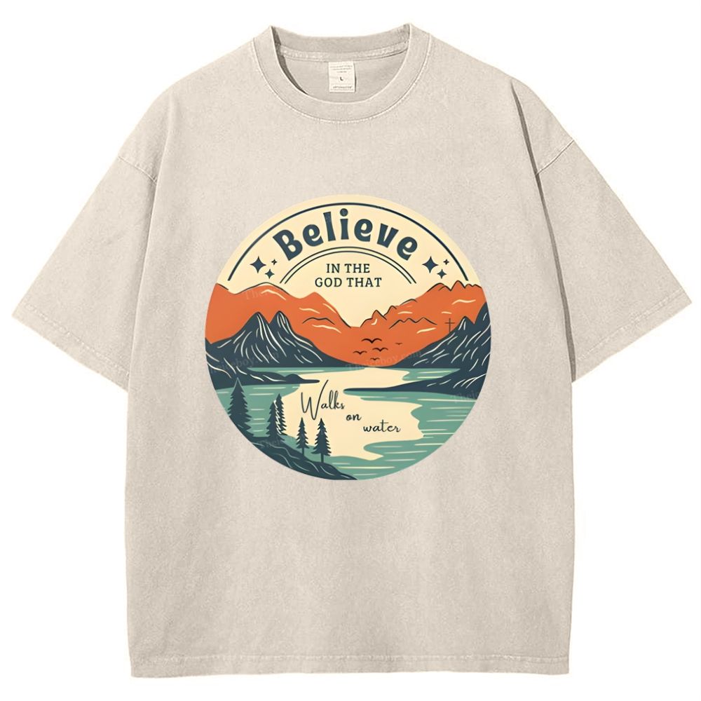 Believe In The God That Snowflake Vintage Washed T-Shirt