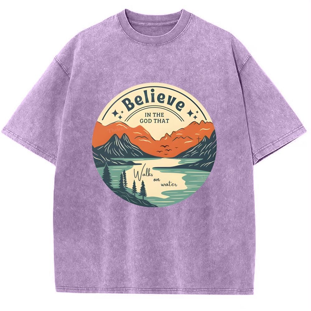 Believe In The God That Snowflake Vintage Washed T-Shirt