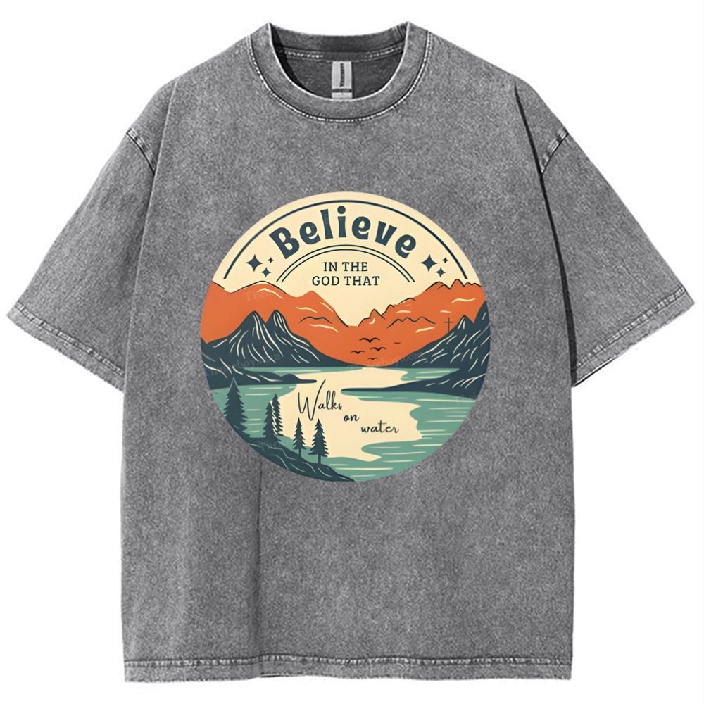 Believe In The God That Snowflake Vintage Washed T-Shirt