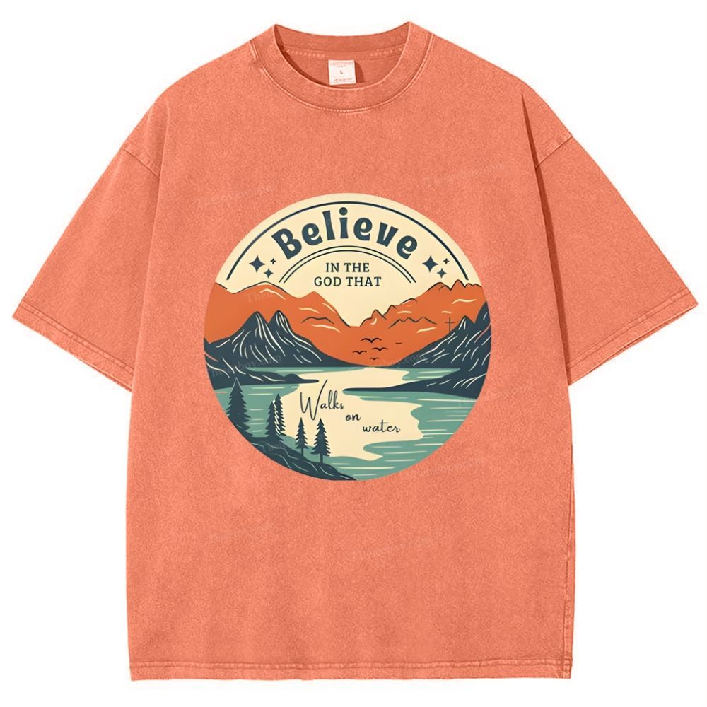 Believe In The God That Snowflake Vintage Washed T-Shirt