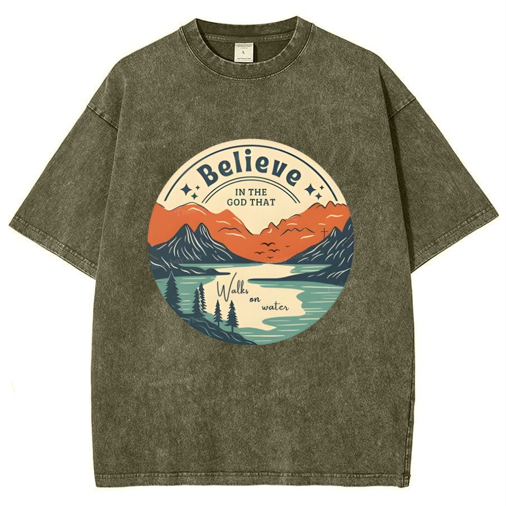 Believe In The God That Snowflake Vintage Washed T-Shirt