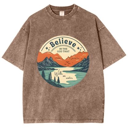 Believe In The God That Snowflake Vintage Washed T-Shirt