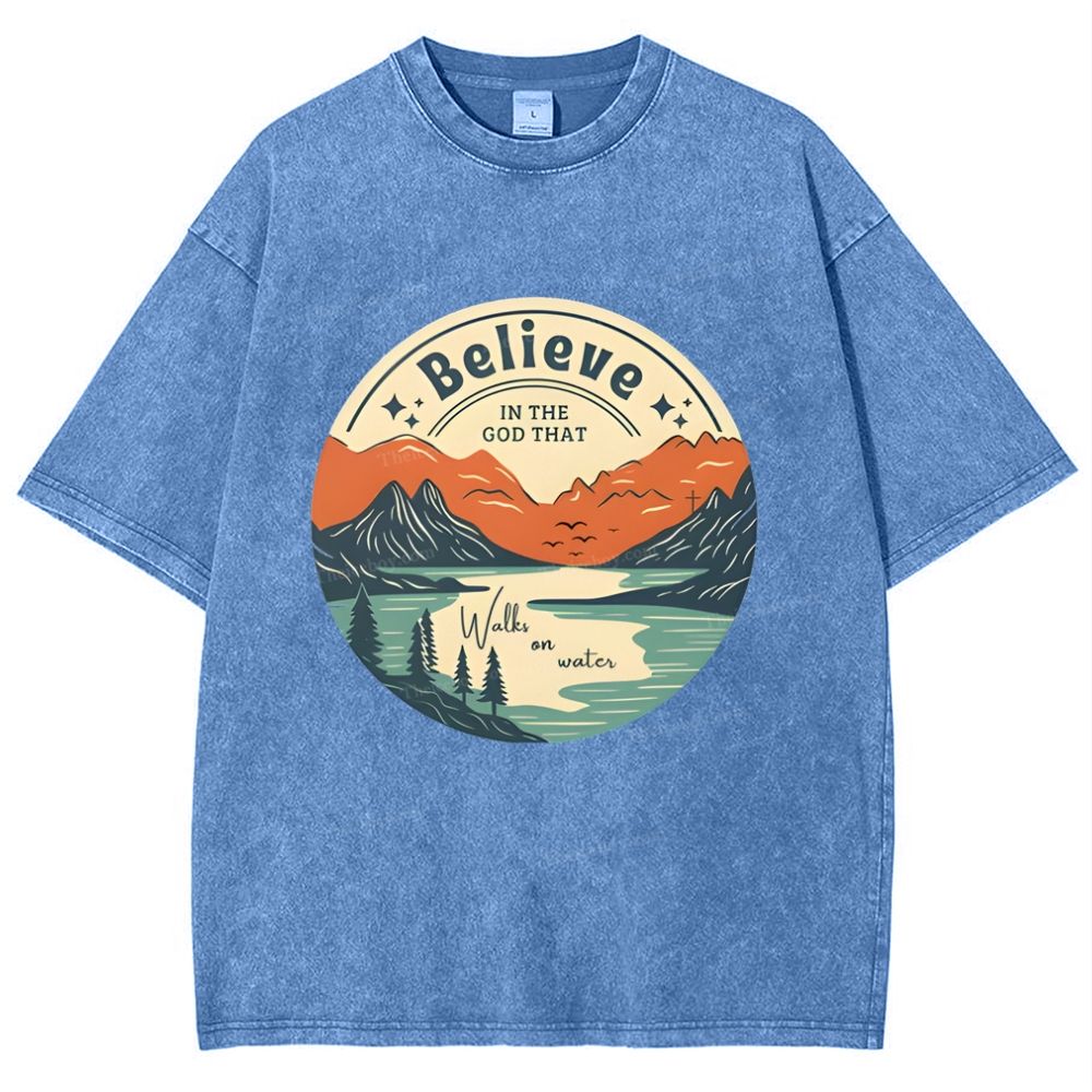 Believe In The God That Snowflake Vintage Washed T-Shirt