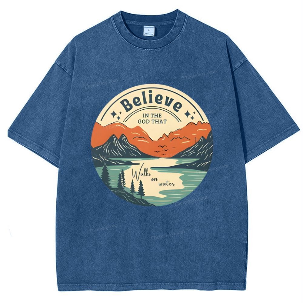 Believe In The God That Snowflake Vintage Washed T-Shirt