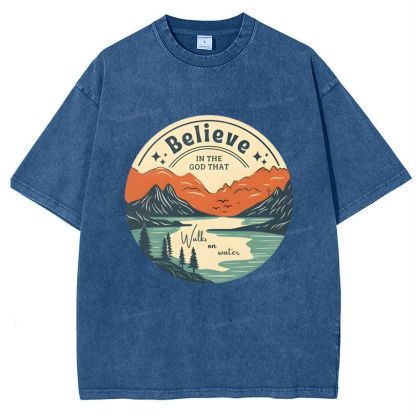 Believe In The God That Snowflake Vintage Washed T-Shirt