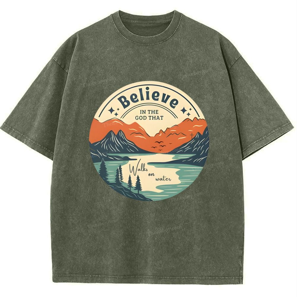 Believe In The God That Snowflake Vintage Washed T-Shirt