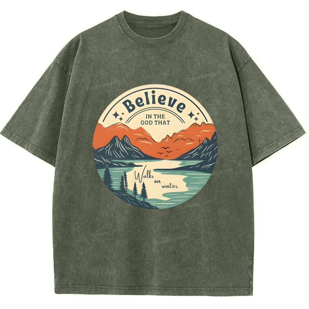 Believe In The God That Snowflake Vintage Washed T-Shirt