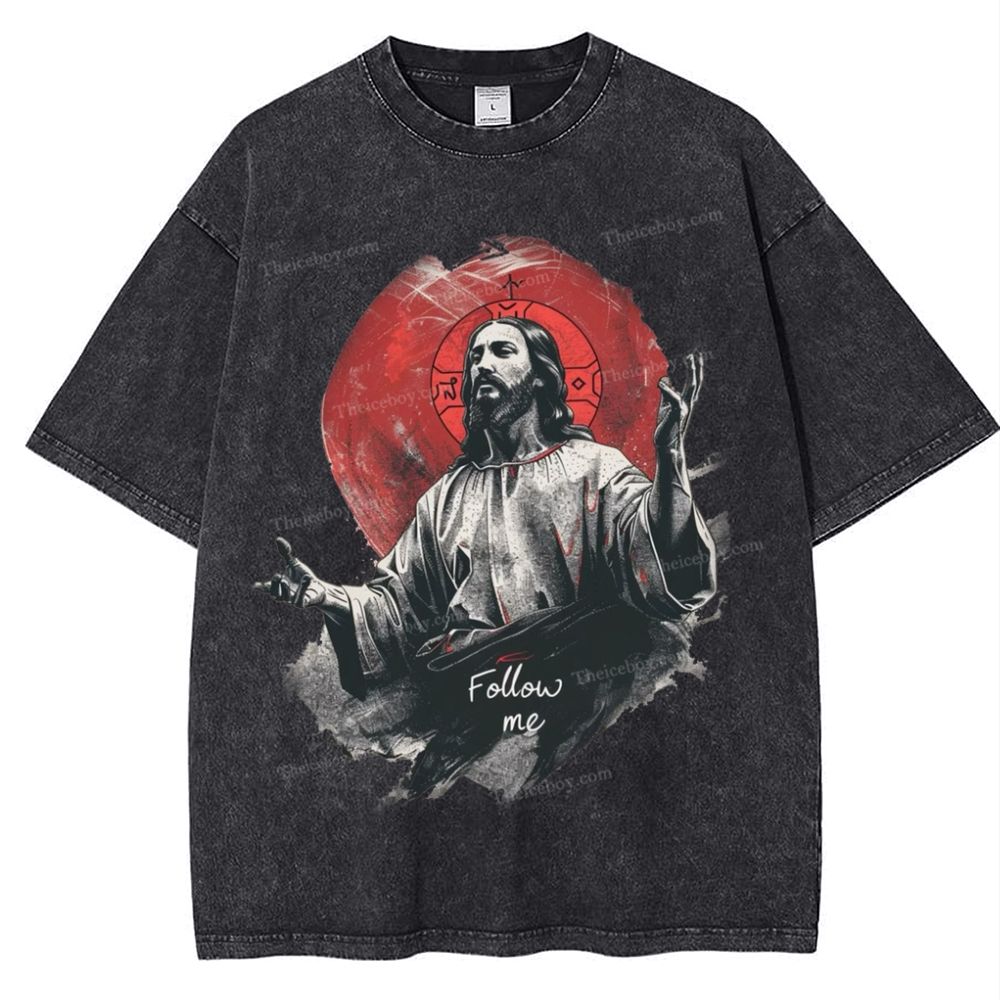 The Road to Rebirth - Jesus Leads the Way Snowflake Vintage Washed T-Shirt
