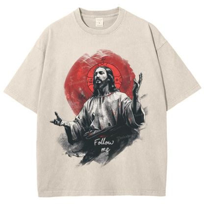 The Road to Rebirth - Jesus Leads the Way Snowflake Vintage Washed T-Shirt