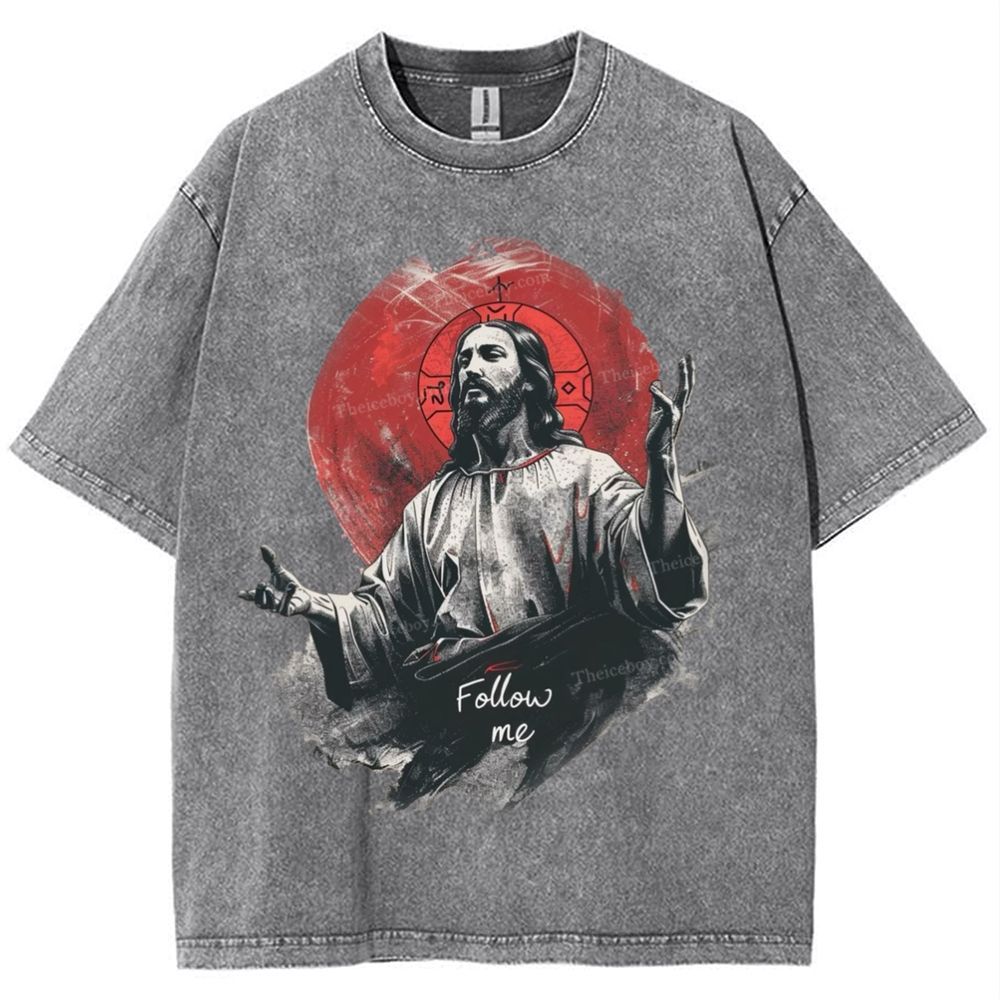The Road to Rebirth - Jesus Leads the Way Snowflake Vintage Washed T-Shirt