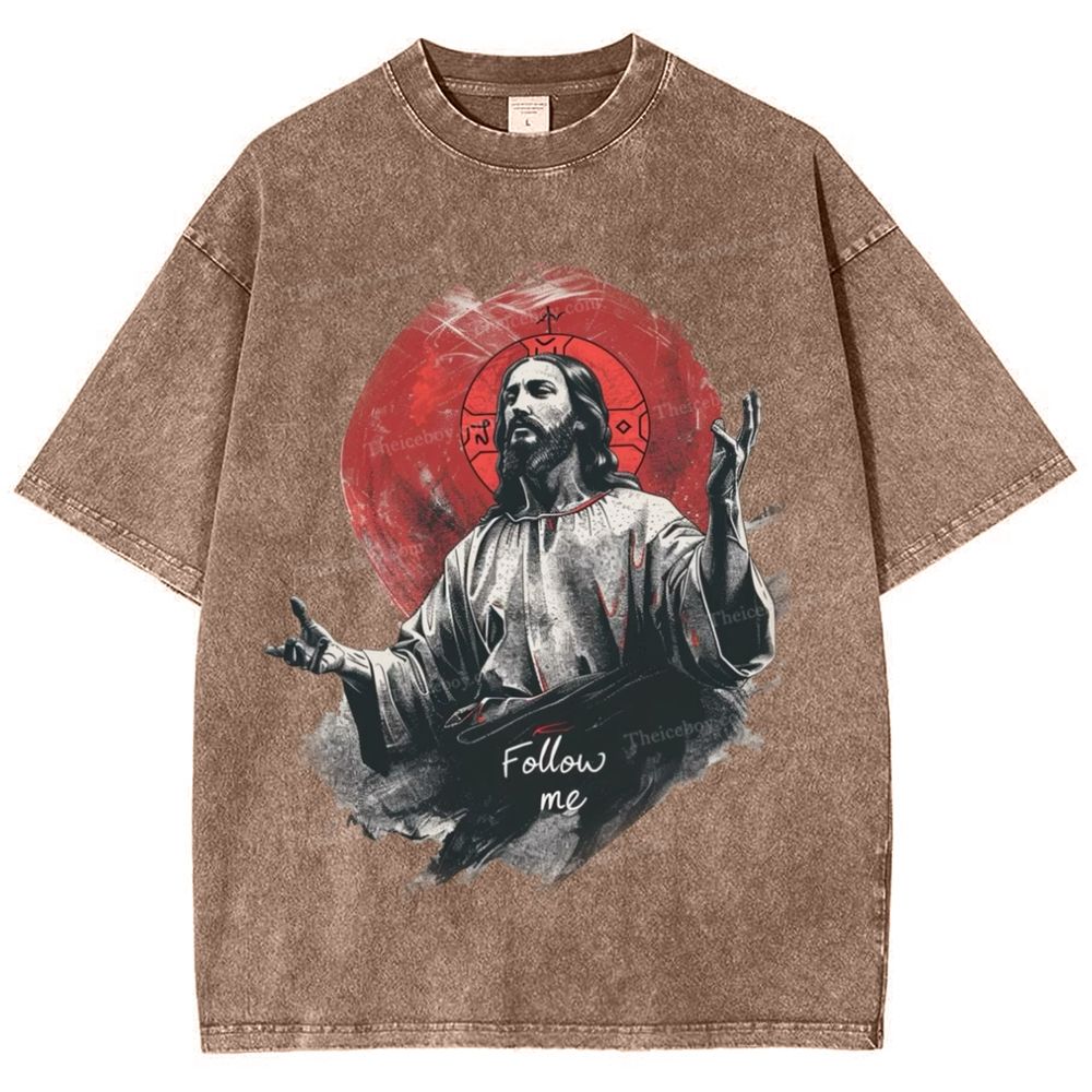 The Road to Rebirth - Jesus Leads the Way Snowflake Vintage Washed T-Shirt