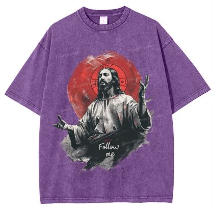 The Road to Rebirth - Jesus Leads the Way Snowflake Vintage Washed T-Shirt