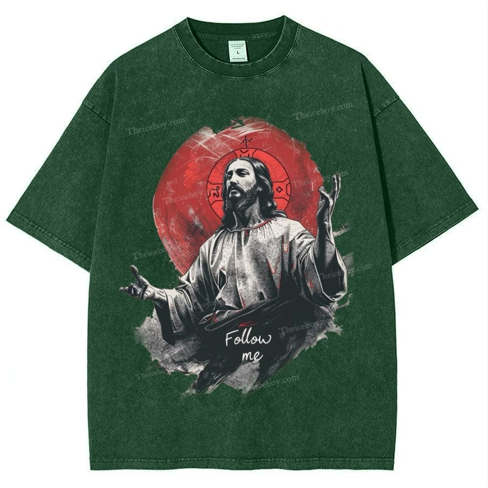 The Road to Rebirth - Jesus Leads the Way Snowflake Vintage Washed T-Shirt