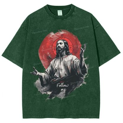 The Road to Rebirth - Jesus Leads the Way Snowflake Vintage Washed T-Shirt