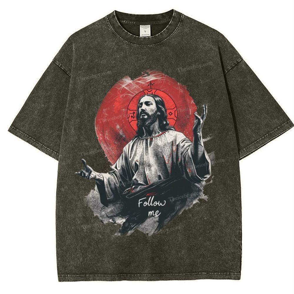 The Road to Rebirth - Jesus Leads the Way Snowflake Vintage Washed T-Shirt