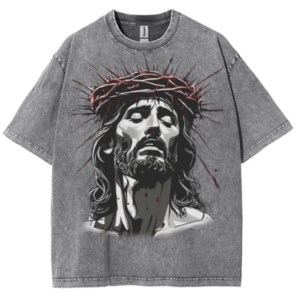 The Way of Forgiveness - Jesus' Guidance Snowflake Vintage Washed T-Shirt